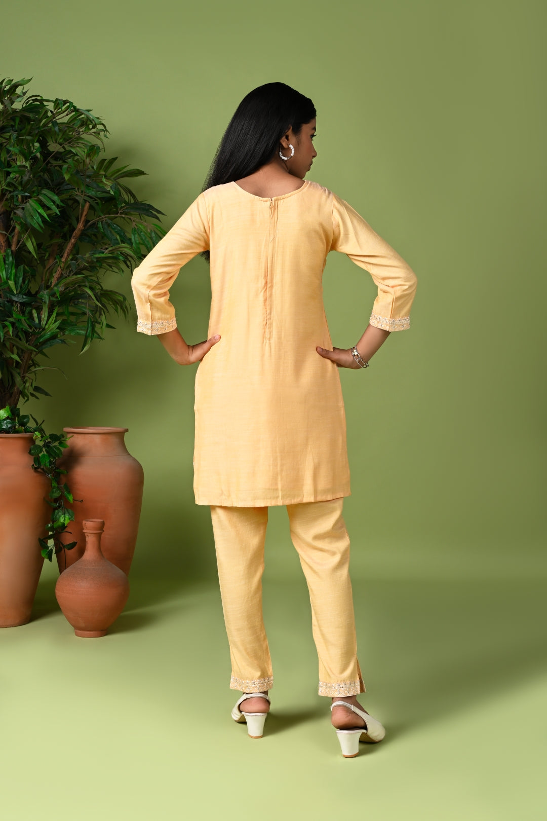 Pastel Blue Embroidered Kurta Set with Pants & Dupatta